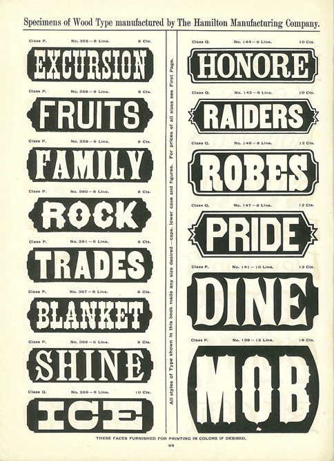 Wood Type Specimen Wood Type Specimen