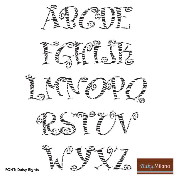 Zebra Print Bubble Letters Font
