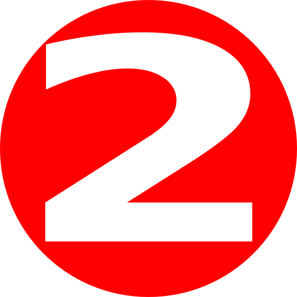 2 Numbers in Red Circle Clip Art