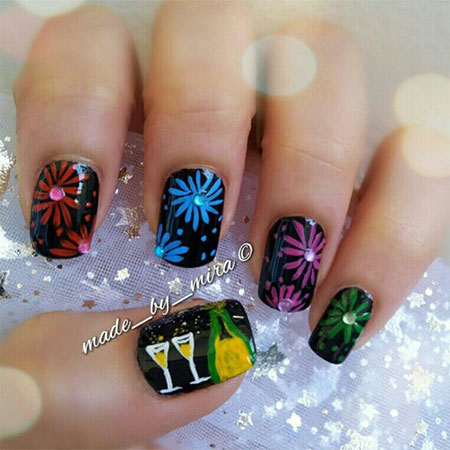 2015 New Year Nail Art Design