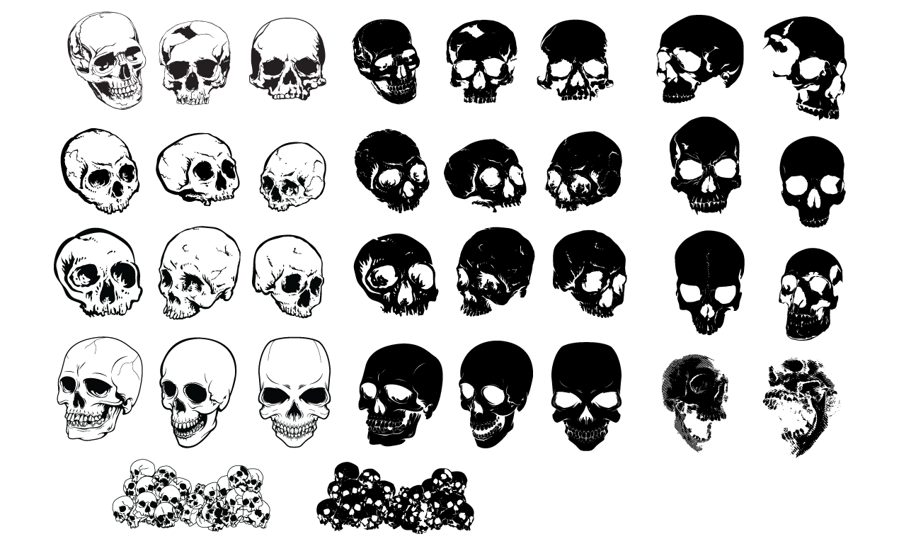 13 Skull Circle Vector Images