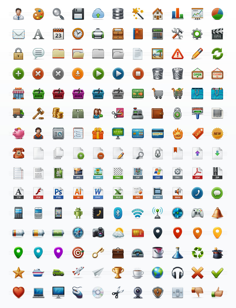 Application Toolbar Icon Set