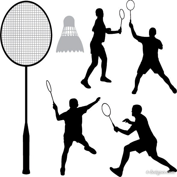 Badminton Silhouette Sports Figures