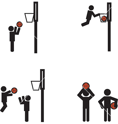 Basketball Stick Figure Man