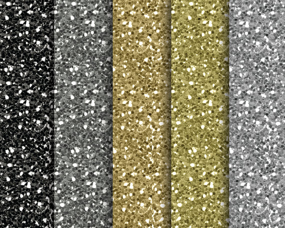 Black and Gold Glitter Scrapbook Paper