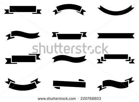 Black and White Banner Vector Art