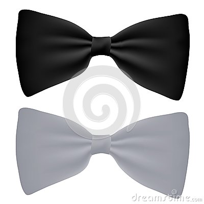 Black and White Bow Vector