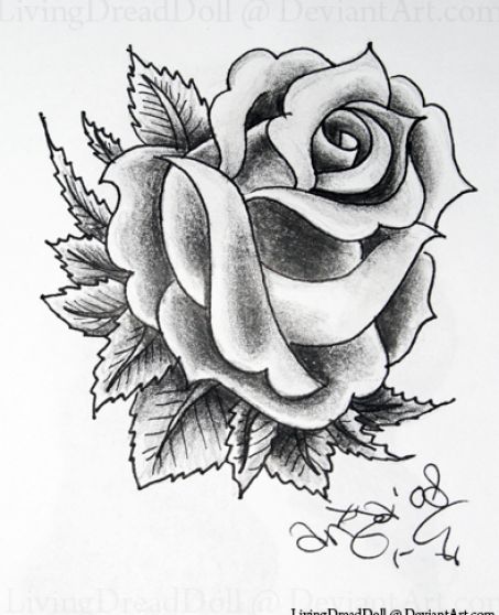 Black and White Rose Tattoo Designs