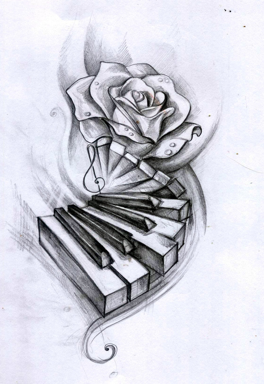 Black and White Rose Tattoo Designs