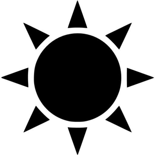 Black and White Sun Icon