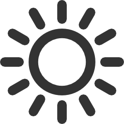 Black and White Sun Icon