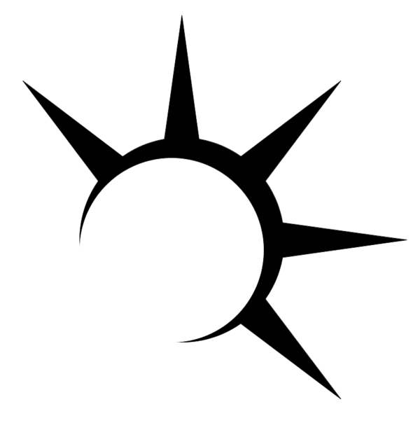 Black and White Sun Logo