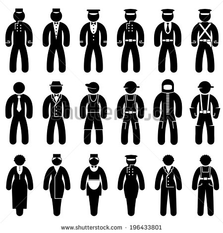 Black and White Vector People Icons