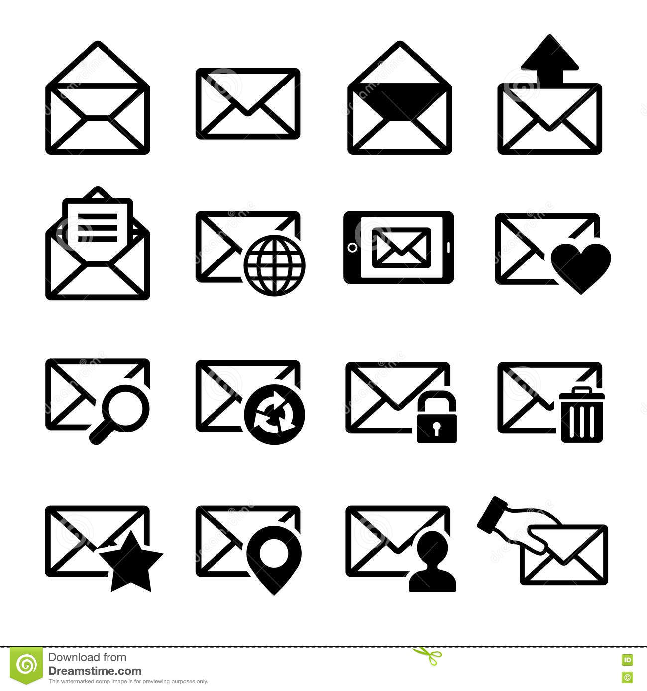 Black Email Icon Vector