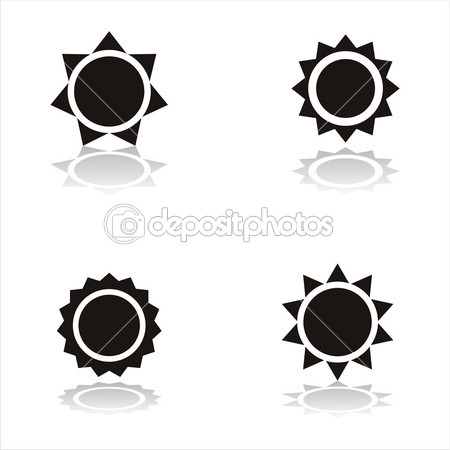 Black & White Sun Vector