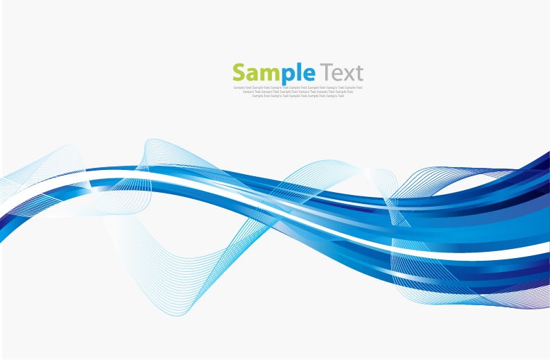 Blue Abstract Waves Vector Illustration