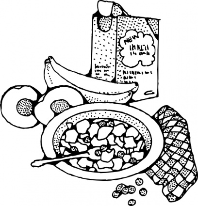 Breakfast Food Clip Art Black and White