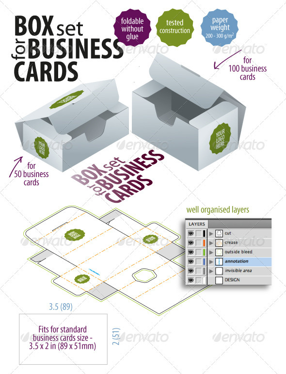 Business Card Box Template