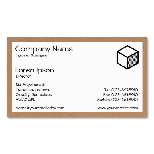 Business Card Box Template