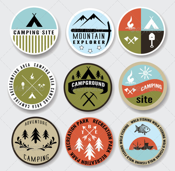 Camping Free Vector Badges