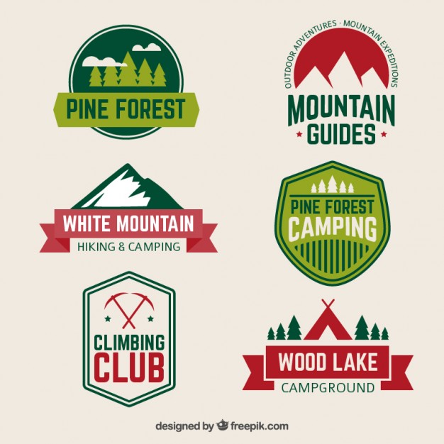 Camping Free Vector Badges