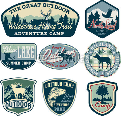 Camping Free Vector Badges