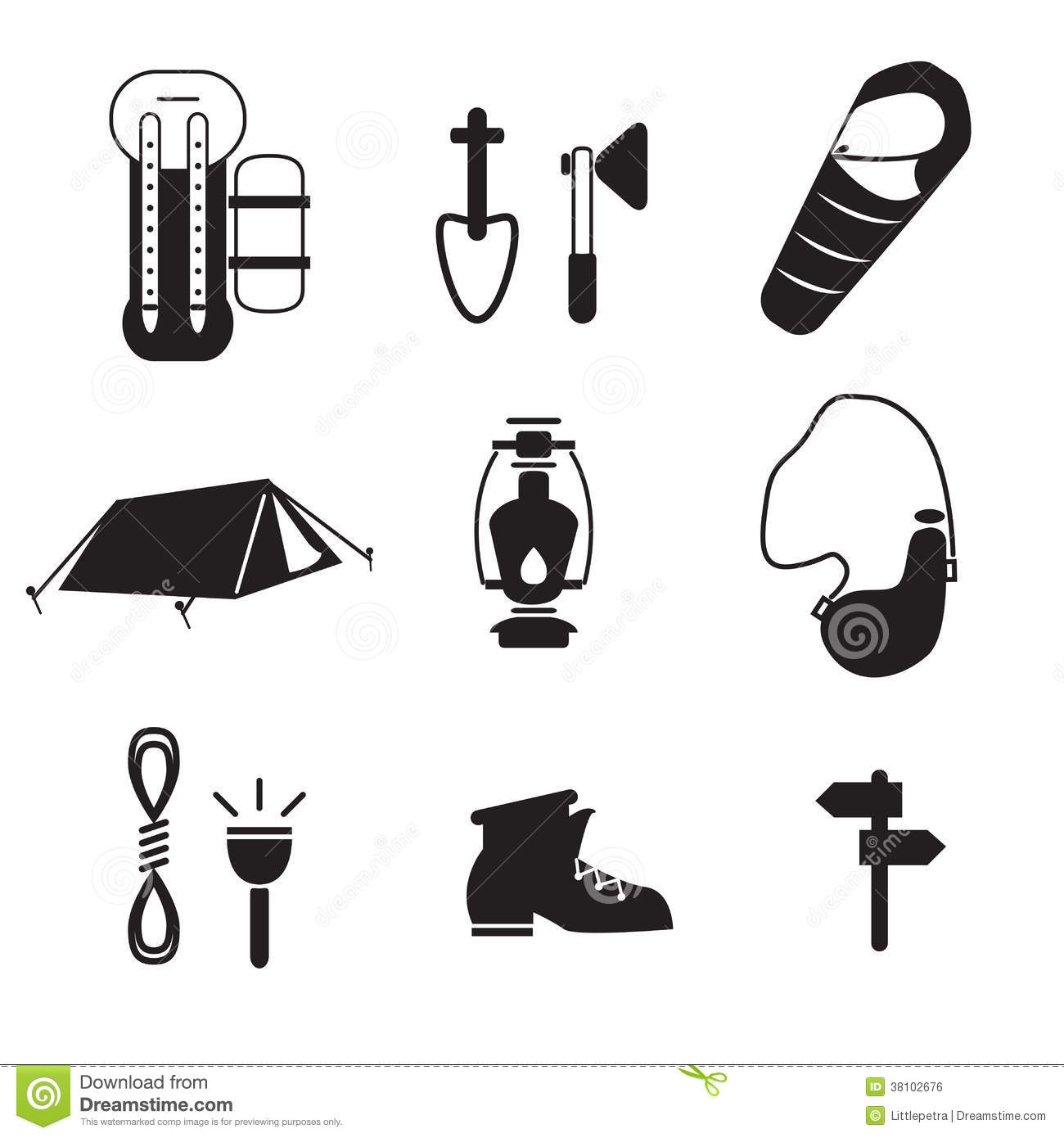 Camping Icon Black and White