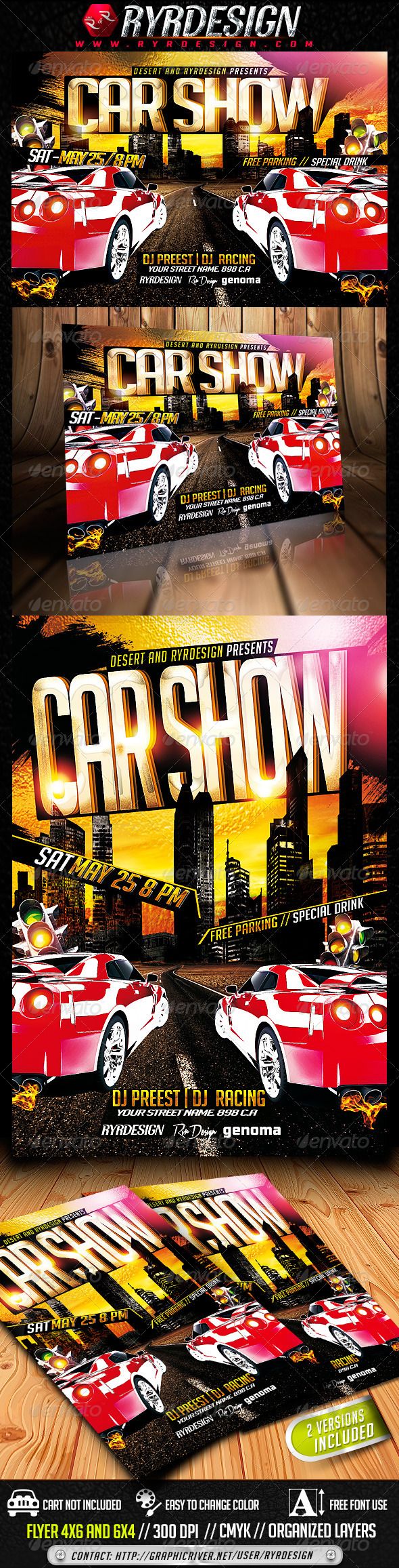 Car Show Flyer Template PSD Car Show Flyer Template PSD