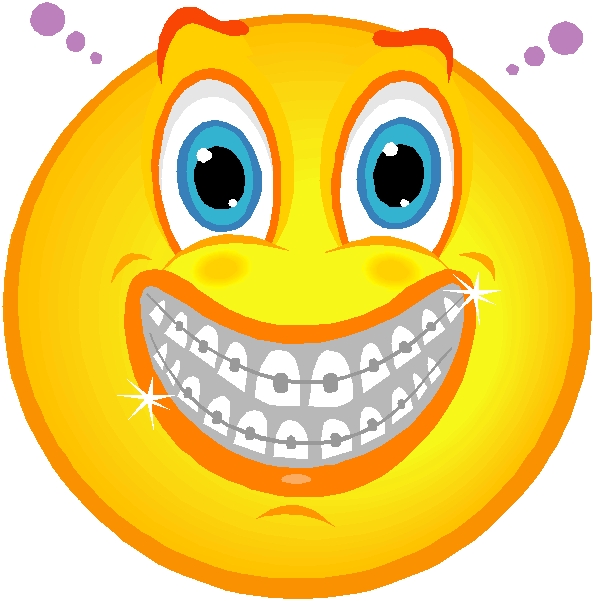Cartoon Smiley Face with Braces