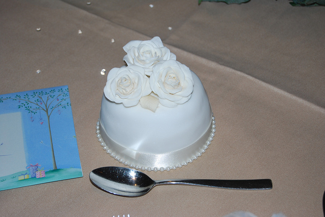 Champagne White Wedding Cake