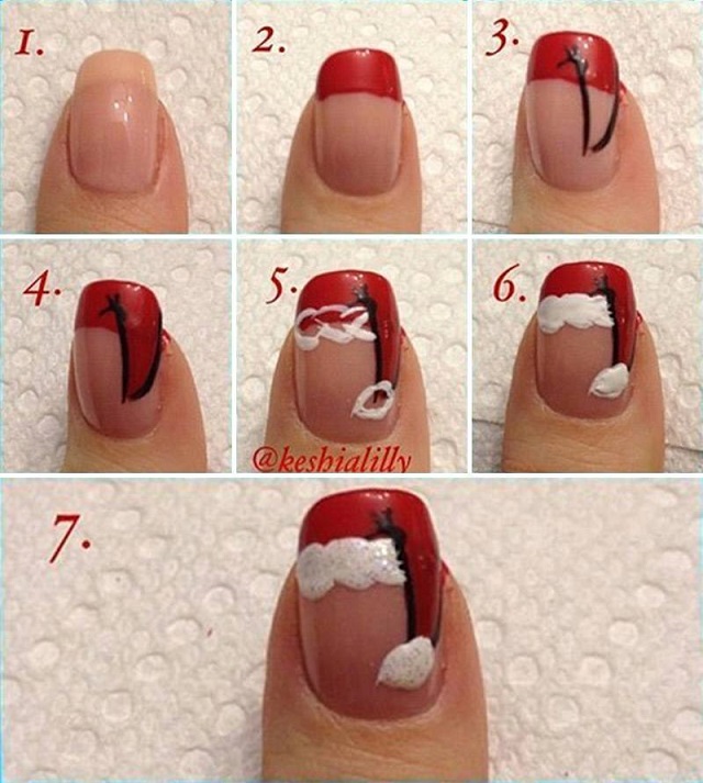 Christmas Hat Nail Art