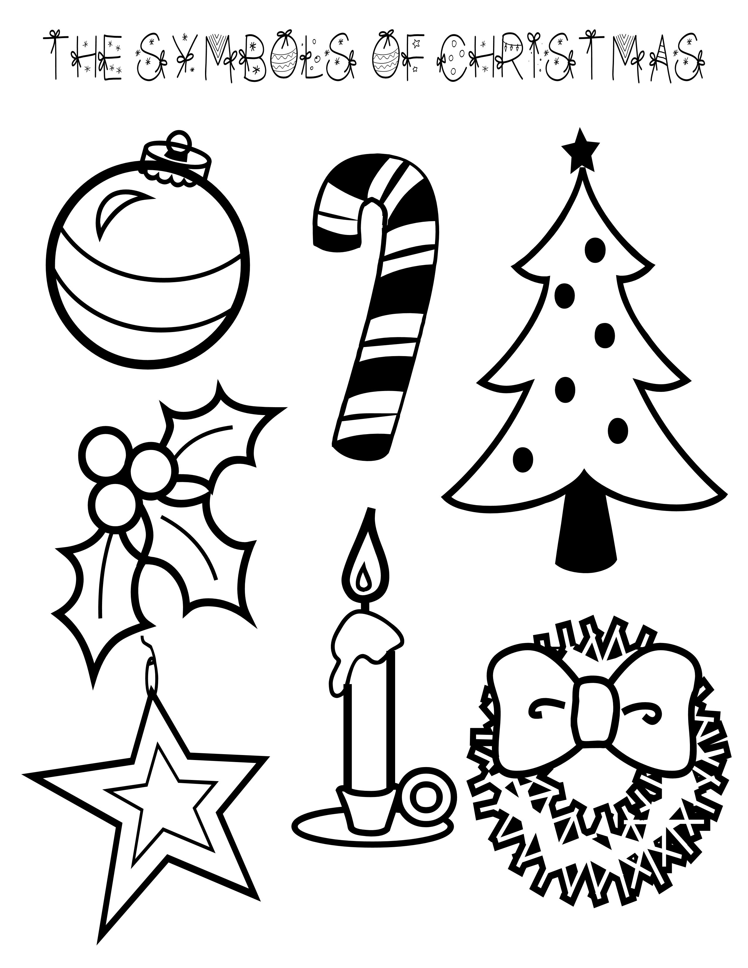 Christmas Symbols Coloring Pages Christmas Symbols Coloring Pages