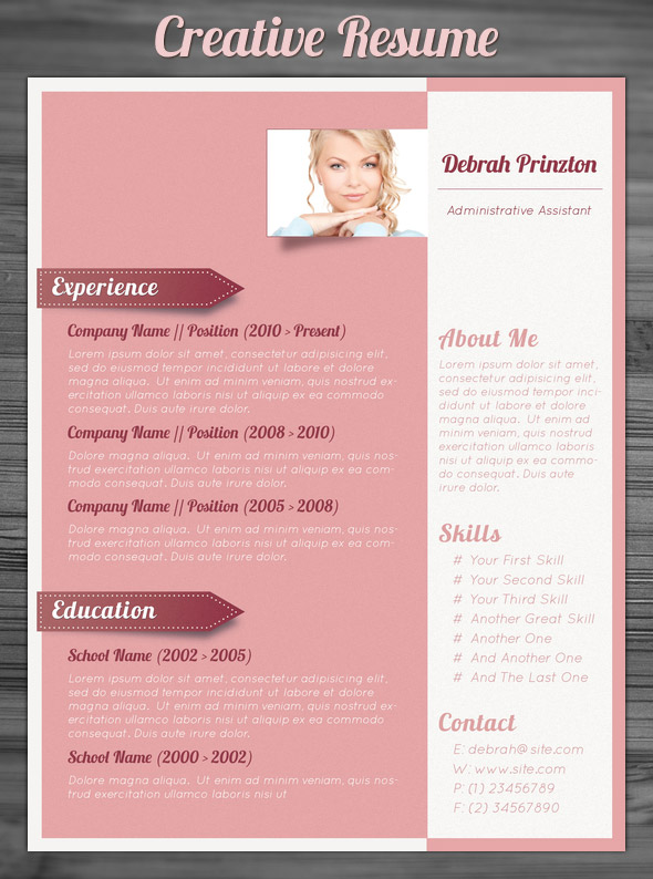 Creative Resume Format Template