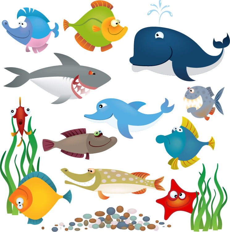 Cute Cartoon Sea Animals