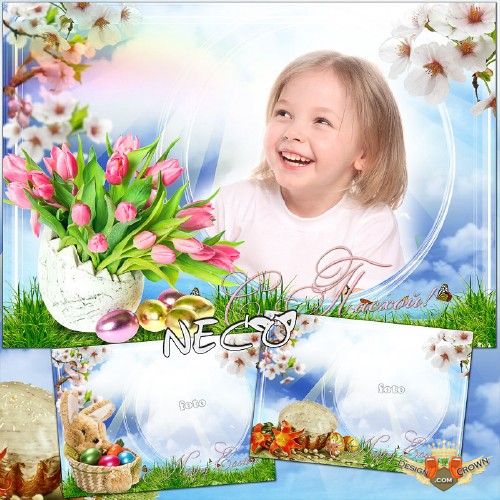 Easter Card with Spring Flowers