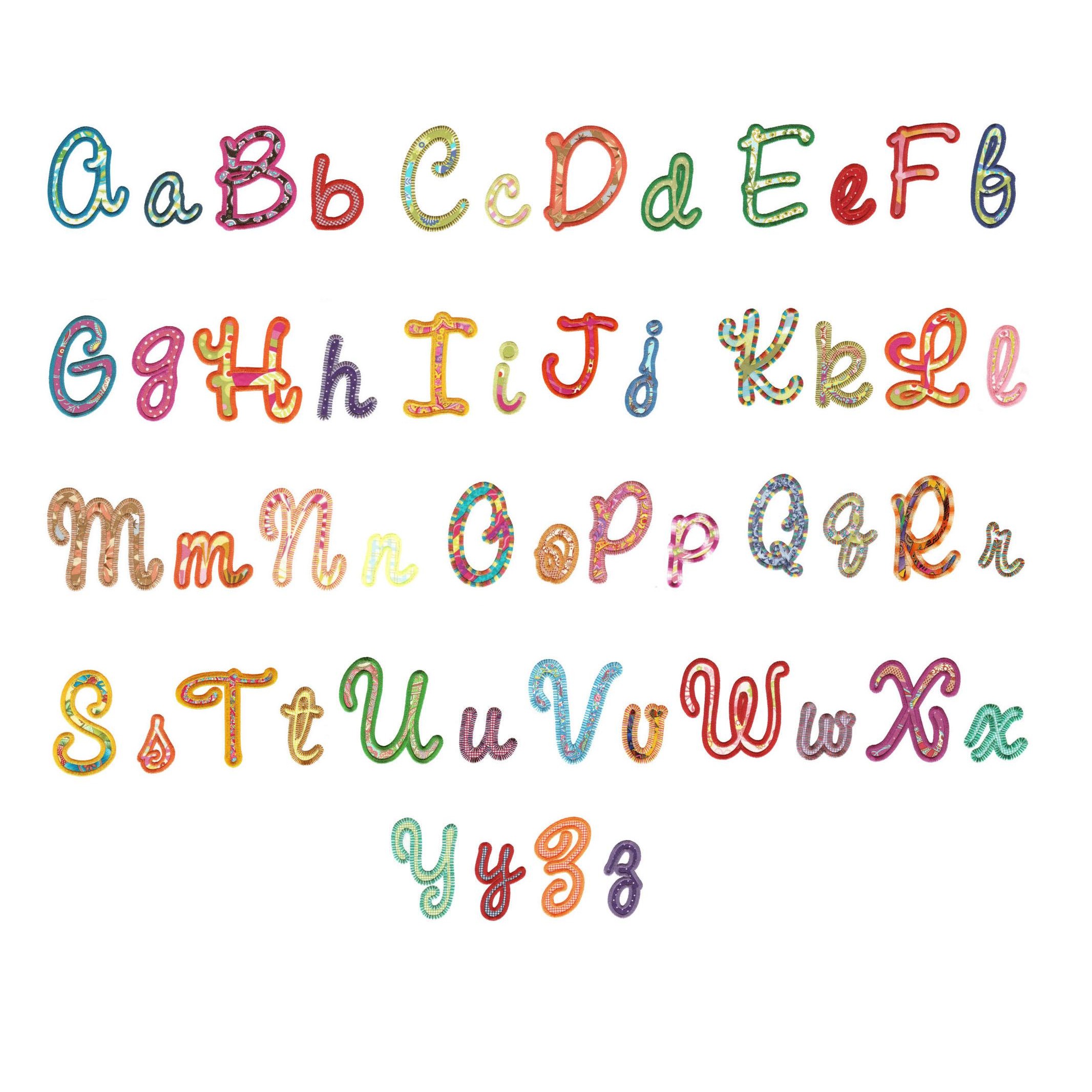 Embroidery Applique Alphabet Design Fonts