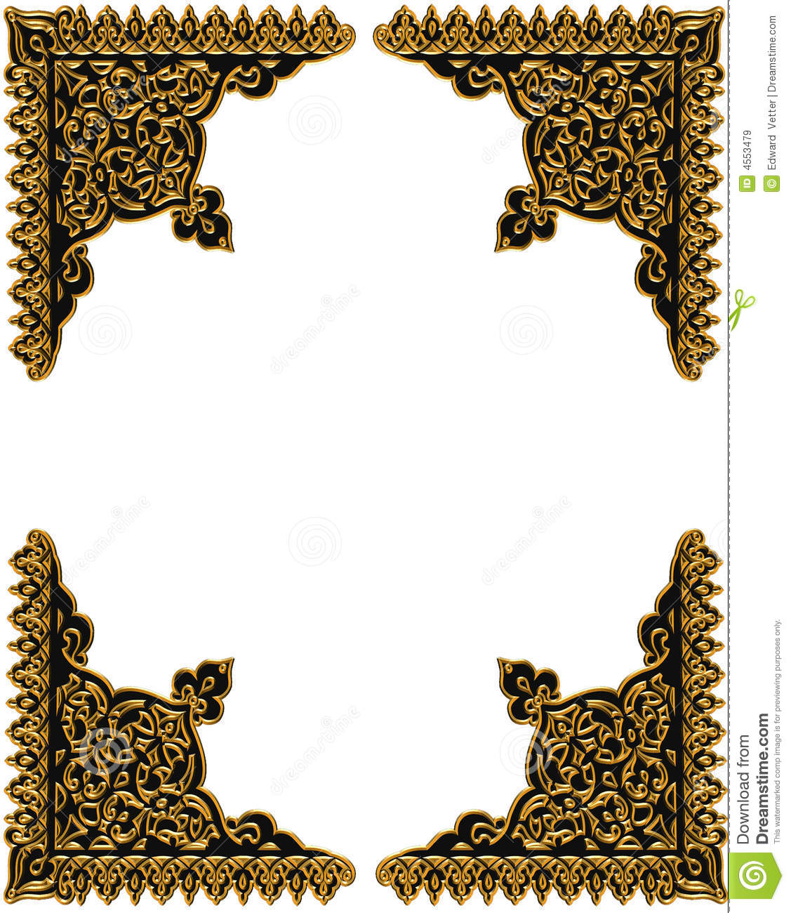 Fancy Gold Corner Border Designs