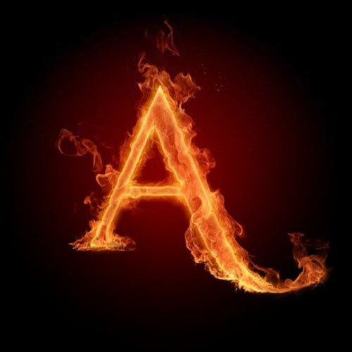 Fire Flames Alphabet Letters