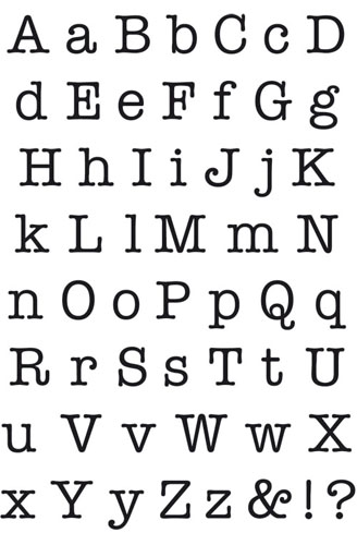 Font Typewriter Alphabet Stamps