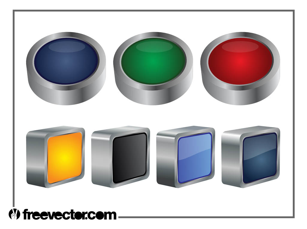 Free 3D Button Vector Graphic