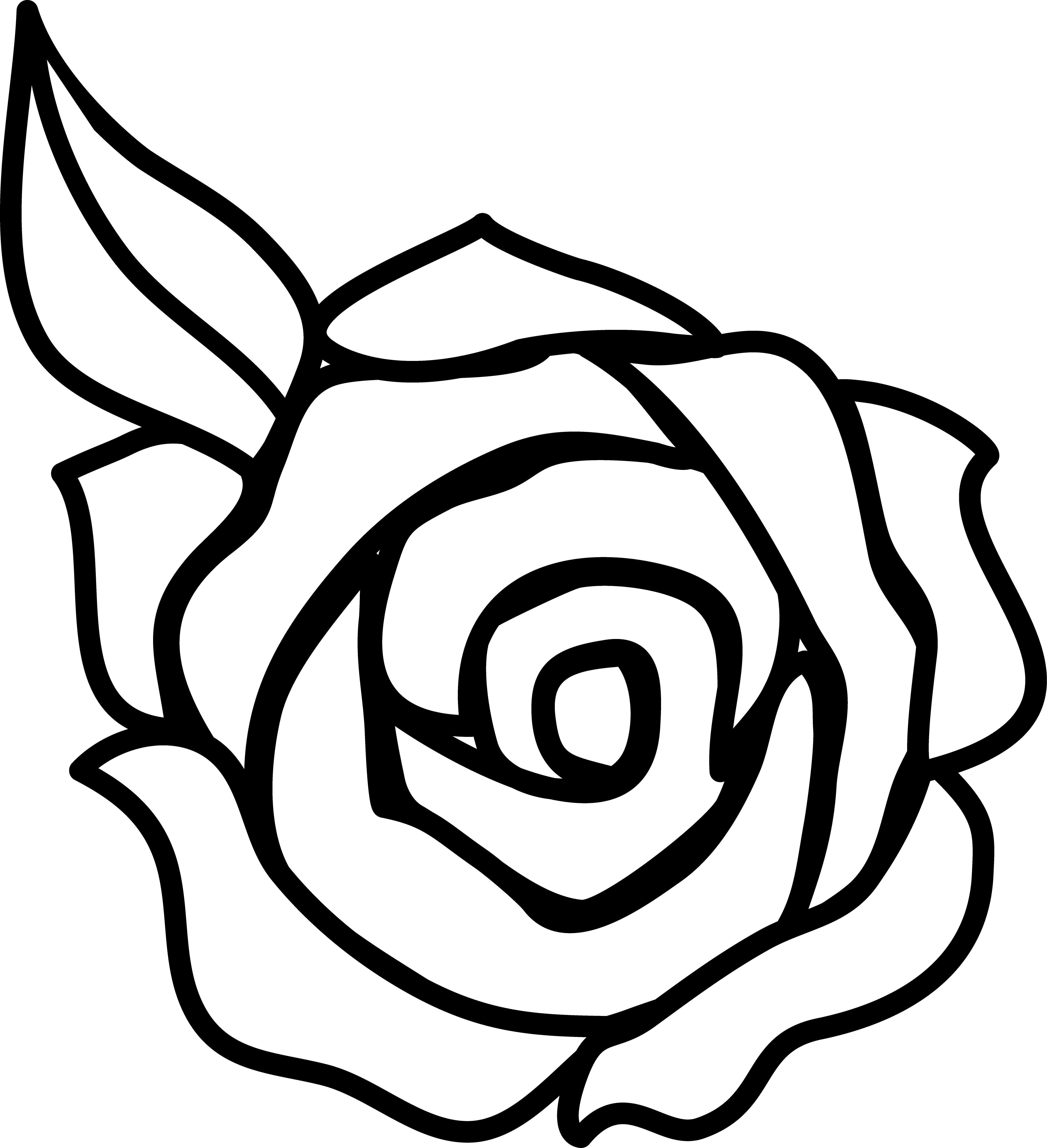 Free Clip Art Black and White Rose