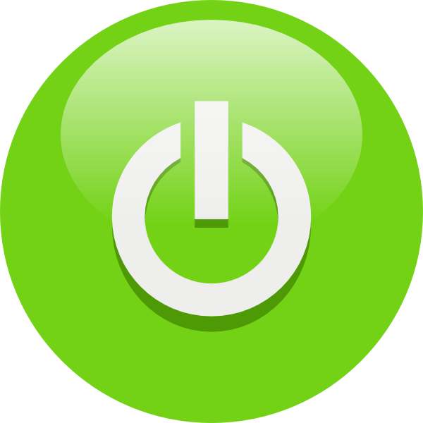 Free Green Computer Power Button On Off Symbol