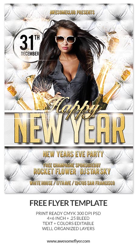 Free New Year Flyer Template PSD Free New Year Flyer Template PSD