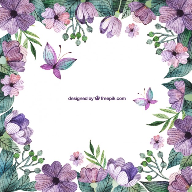 Free Purple Flower Border