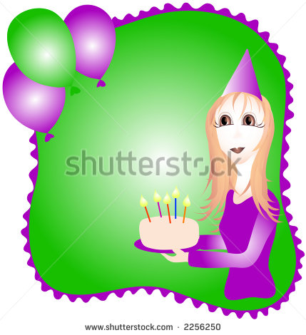 Girl Holding Birthday Cake