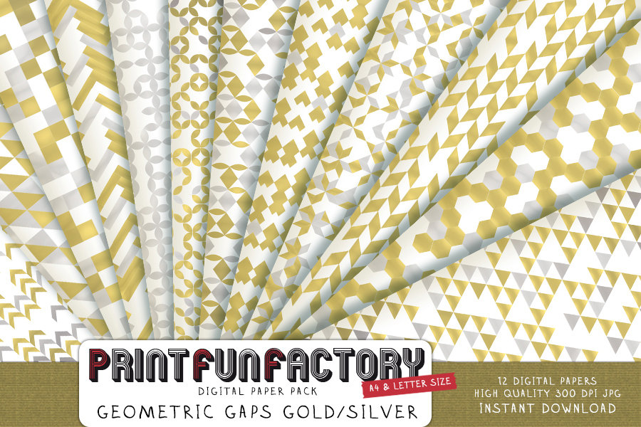 Gold Geometric Scrapbook Paper