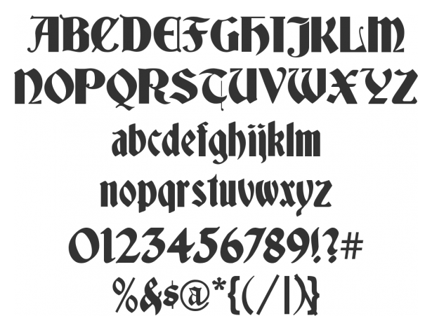 Gothic Numbers Font