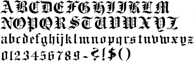 Gothic Old English Calligraphy Font