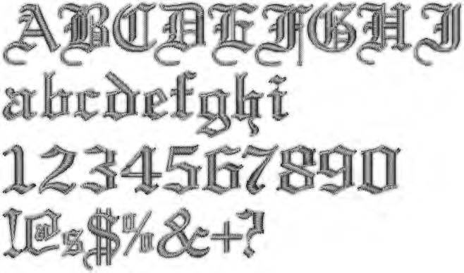 Gothic Tattoo Number Fonts