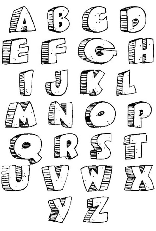 Graffiti Alphabet Bubble Letter Fonts